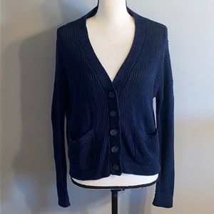Navy Forever 21 Button Down Cardigan